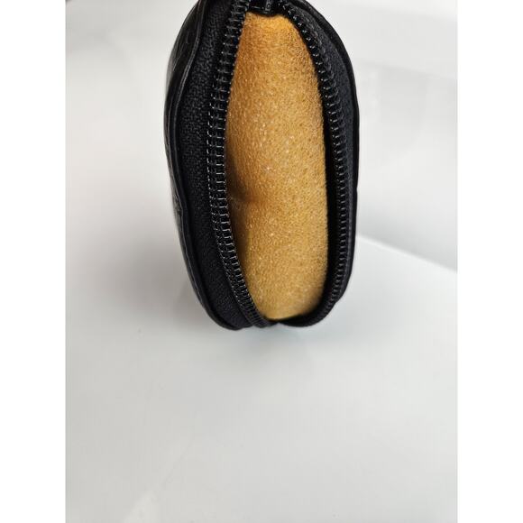 New Vtg Brighton Coin Purse Brown Croc Embossed Black Leather w/Heart Emblem - Picture 3 of 5